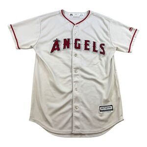 Los Angeles Angels Jersey Youth Large White MLB Baseball Mike Trout 27 Majestic